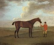 Francis Sartorius The Racehorse 'Basilimo' Held by a Groom on a Racecourse oil